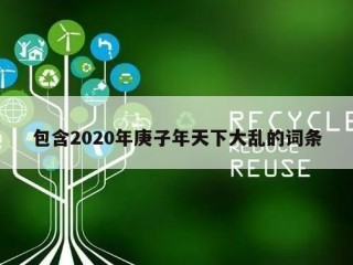 包含2020年庚子年天下大乱的词条